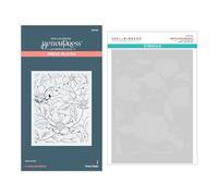 Spellbinders Cosmos telón de fondo BetterPress y paquete de plantillas de The Pressed Posies Collection, uno
