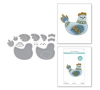 Spellbinders Felt Cozy Cluck - Troqueles grabados de The Spring Felt Stitch & Create Collection de Nichol Spohr