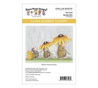 Spellbinders Lluvia de Primavera por House Mouse Sello de Goma adherente, Caucho, Rojo, Talla única, 2