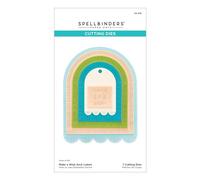 Spellbinders Make a Wish Arch Labels - Troqueles grabados de The Monster Birthday Collection, metal, uno