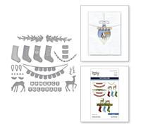 Spellbinders Mantle Decorations - Troqueles grabados de la colección Timeless Trees de Simon Hurley