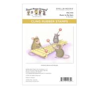 Spellbinders Music to My Ears - Juego de sellos de goma de The House-Mouse Rare Bloom Collection