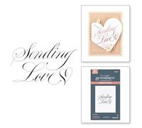 Spellbinders Placa de cobre con texto en inglés "Sending Love BetterPress" de la colección Copperplate On Your Wedding Day de Paul Antonio