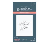 Spellbinders Placa de metal con texto en inglés "Thank You"