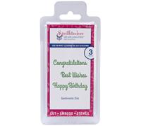 Spellbinders ShapeAbities Die D-Lites Sentiments 1 Brown 393639