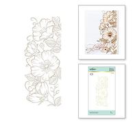 Spellbinders Sweet Blooms Border by Becca Feeken Glimmer - Juego de platos de metal