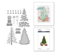 Spellbinders Troqueles clásicos grabados para árbol de Navidad de la colección Timeless Trees de Simon Hurley