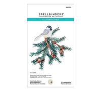 Spellbinders Troqueles grabados con cicuta, conos y gallina, metal