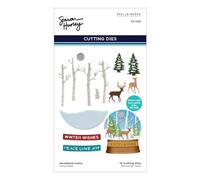 Spellbinders Troqueles grabados con escena del bosque por Simon Hurley, metal