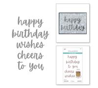 Spellbinders Troqueles grabados de cumpleaños de The Bougie Birthday Collection de Nina Boettcher