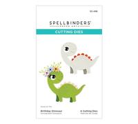 Spellbinders Troqueles grabados de dinosaurio de la colección Monster Birthday Collection, metal, uno