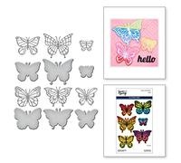 Spellbinders Troqueles grabados de mariposas brillantes de la colección Metamorphosis por Simon Hurley, metal, uno