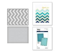 Spellbinders Troqueles grabados en zig zag Chevron de The Photosynthesis Collection por Simon Hurley, metal, ONE