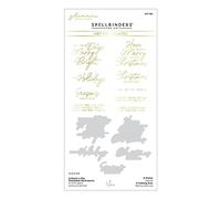 Spellbinders Yana Smakula - Juego de platos y troqueles de lámina caliente con texto en inglés "A Merry Little Christmas Sentiments Glimmer"