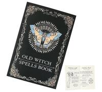 Spells Journal, Spell Book para brujas - Cuaderno de papel antiguo con hechizos reales | Suministros de brujas, decoración de Halloween, diario vintage para Navidad