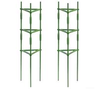 Spelonify Jaula de soporte para plantas de tomate resistente, sistema vertical de estacas de jardín para flores, kit de soporte de tubo de acero recubierto de polipropileno verde + PE de 11 x 19 x 120