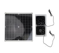 Spelonify Ventilador de escape solar de 30 W con ventiladores duales para invernadero, gallineros, ventilación de techo de caravana, refrigeración de casa de mascotas y cobertizo, kit de ventilador