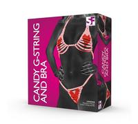 Spencer and Fleetwood - Juego de brasier y tanga de caramelo, sabor a fresa, regalo divertido para parejas, regalo novedoso, talla única