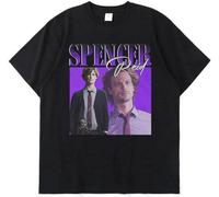 Spencer Reid Graphic Summer Thin Fashion Hip Hop Harajuku Gothes Vintage Unisex 100% Cotton Short-Sleeve T-Shirts Black S