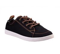 Spenco Tenis de lona Santa Clara para hombre, Negro, 43 EU