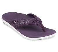 Spenco Women's Yumi Cheetah Sandal Flip-Flop, Wine, 7 M Medium US