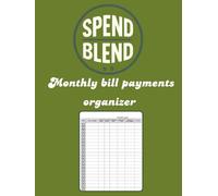 SPEND BLEND | Bill Payment Organizer: Monthly Bill Payments Checklist Organizer Planner and Debt Tracker (Old School Trackers)