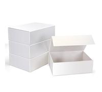 SPEPLA Paquete de 4 cajas de regalo blancas, 12 x 9 x 4 pulgadas, tapas de cierre magnético para envolver regalos, caja plegable rectangular para bodas, propuestas de dama de honor, cumpleaños,