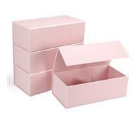 SPEPLA Paquete de 4 cajas de regalo rosas, 12 x 6 x 4 pulgadas, tapas de cierre magnético para envolver regalos, caja plegable rectangular para bodas, propuestas de dama de honor, cumpleaños, Navidad,