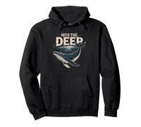 Sperm Whale Diving Deep Into Ocean Illustration Lovers Dive Sudadera con Capucha