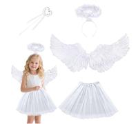 SPERMUOY Engelskostüm Kinder mädchen Engels Flügel Kostüm Engel Kostüm,Engelsflügel Kinder,Flügel Engel,Engels kostüm mädchen Engelsflügel kostüm