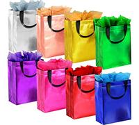 SPERPAND 16 bolsas de regalo de tamaño mediano, bolsas de regalo reutilizables no tejidas brillantes con pañuelos, perfectas como bolsas de regalo, bolsas de regalo de cumpleaños, bolsas de recuerdo