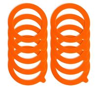 Spesh 10 Piezas Sellos de Silicona para Tarros, 93x68mm Sustitución de Juntas de Tarro, Anillos de Goma Herméticos para Tarros Kilner y Mason Jars de 0,35/0,5/1/1,5/2 litros(Naranja)