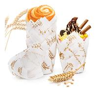 Spesh 100 moldes de papel para magdalenas en forma de tulipán (letras blancas y doradas).