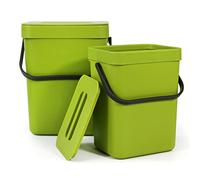 Spesh 2 Piezas (3L+5L) cubos basura pequeño cubos de basura cocina con tapa cubos basura extraible bajo fregadero para cocina, dormitorio, baño(verde)