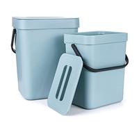 Spesh 2 Piezas (3L+5L) cubos basura pequeño cubos de basura cocina con tapa cubos basura extraible bajo fregadero para cocina, dormitorio, baño (Azul)