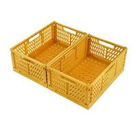 Spesh 2 Piezas Cajas de Almacenaje Plegables Mini Cajas de Almacenaje Cestas de Almacenaje Apilables Cajas de PláStico Plegables para Escritorio,Estantería,Cajón
