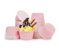Spesh 50 Piezas Cupcake Cases Moldes para Megdalenas de Papel Cupcake Wrappers Cupcake Moldes de Papel para bodas, cumpleaños, baby showers(Rosa Claro)
