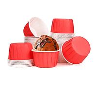 Spesh 50 Piezas Cupcake Cases Moldes para Megdalenas de Papel Cupcake Wrappers Cupcake Moldes de Papel para bodas, cumpleaños, baby showers(Rojo)