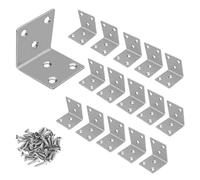Spesh Conector angular de acero inoxidable, 16 unidades, ángulo de metal, para reforzar y reparar muebles de madera (40 x 40 x 40 mm, grosor de 2 mm)