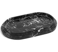 SPESHSTONES Bandeja de tocador de mármol de 9.75 pulgadas de piedra negra decorativa para perfume, velas, joyas y soporte para anillos, plato ideal para accesorios de baño y decoración de encimera de