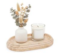 SPESHSTONES Bandeja de travertino de 9.75 Pulgadas Hecha a Mano para Accesorios de baño, bandejas Decorativas de Mesa de café y Plato de Velas, Bandeja de joyería, Organizador de Perfume para