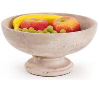 SPESHSTONES Frutero hecho a mano de travertino de 10 pulgadas para encimera de cocina, cuenco ideal para ensalada y organizador de aperitivos, cuencos de piedra para almacenamiento de verduras