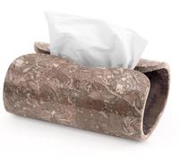 SPESHSTONES Funda rectangular para caja de pañuelos de mármol de 7.5 pulgadas, soporte de piedra oceánica para pañuelos faciales y servilletas de papel, organizador decorativo de encimera para baño