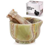 SPESHSTONES Juego de mortero y mortero de mármol pequeño, mini cuenco verde de 3 pulgadas con base de fieltro, trituradora de píldoras para polvo fino, molinillo de especias, trituradora de hierbas y