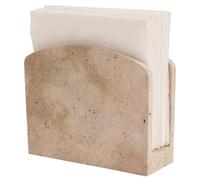 SPESHSTONES Servilletero de travertino para mesa de 6.5 pulgadas, hecho a mano, soporte de piedra para cóctel, pañuelos y servilletas de papel, ideal para comedor, organizador de encimera de cocina y