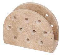 SPESHSTONES Servilletero Travertino, 16,5 cm, hecho a mano con mármol natural, ideal para mesas de comedor, encimeras de cocina y decoración elegante
