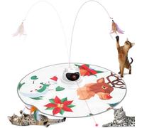 Spessn Juguete interactivo para gatos 3 en 1, juego de escondite de plumas, juguete para gatos de inteligencia recargable, juguete eléctrico para gatos de todas las edades