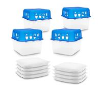 Spetebo 4 deshumidificadores sin corriente - 8 gránulos de 400 g para habitaciones de hasta 25 m², ventanas, apartamentos, sótanos, coches y caravanas - Protección contra la humedad