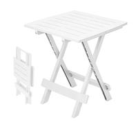 Spetebo Adige - Mesa plegable pequeña para jardín o camping, ideal para utilizarse como mesa auxiliar, Blanco