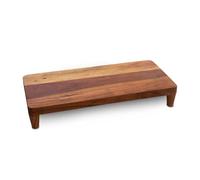 Spetebo Akacia Soporte de mesa, apto para alimentos, 45 x 21 cm, bandeja para servir, de madera, marrón con 4 pies, tabla de madera, bandeja para servir, plato de salchicha, plato de queso, plato